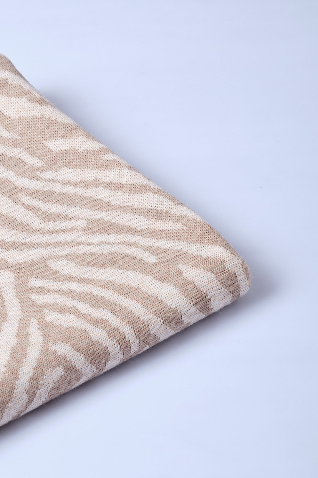 Bej-Vizon -Zebra Desenli Triko Şal
