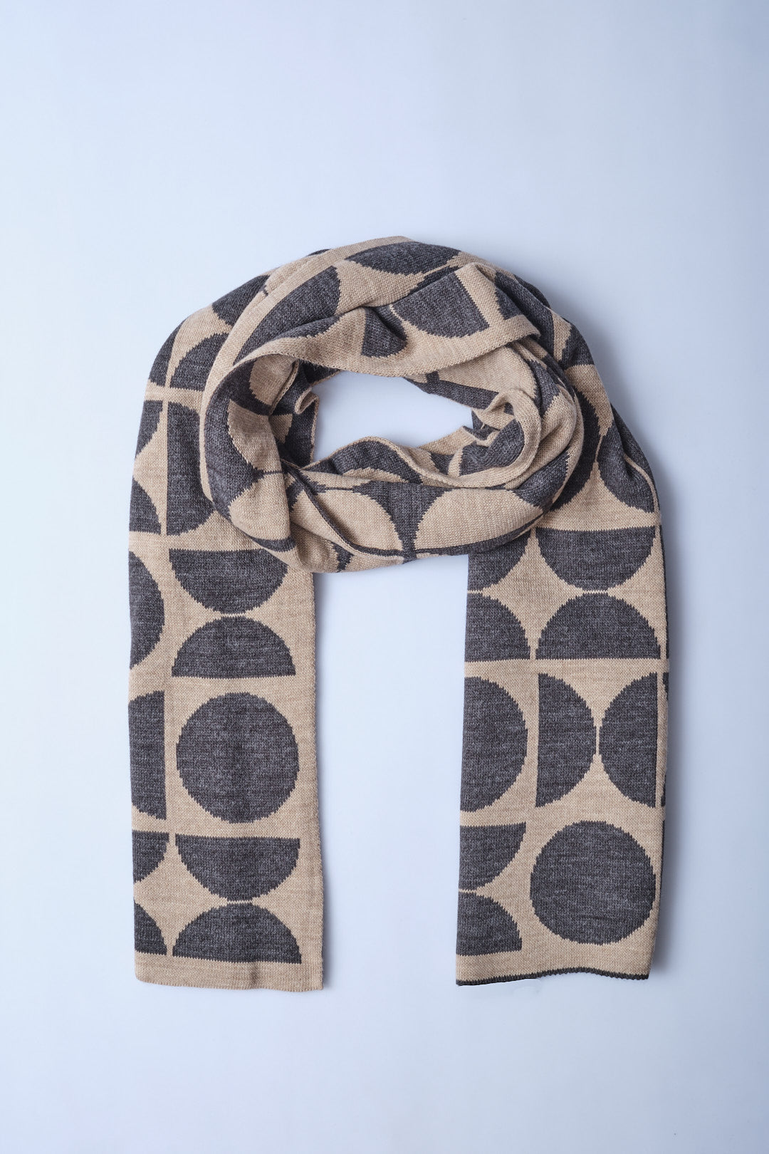 Antrasit-Vizon Daire Desenli Triko Atkı